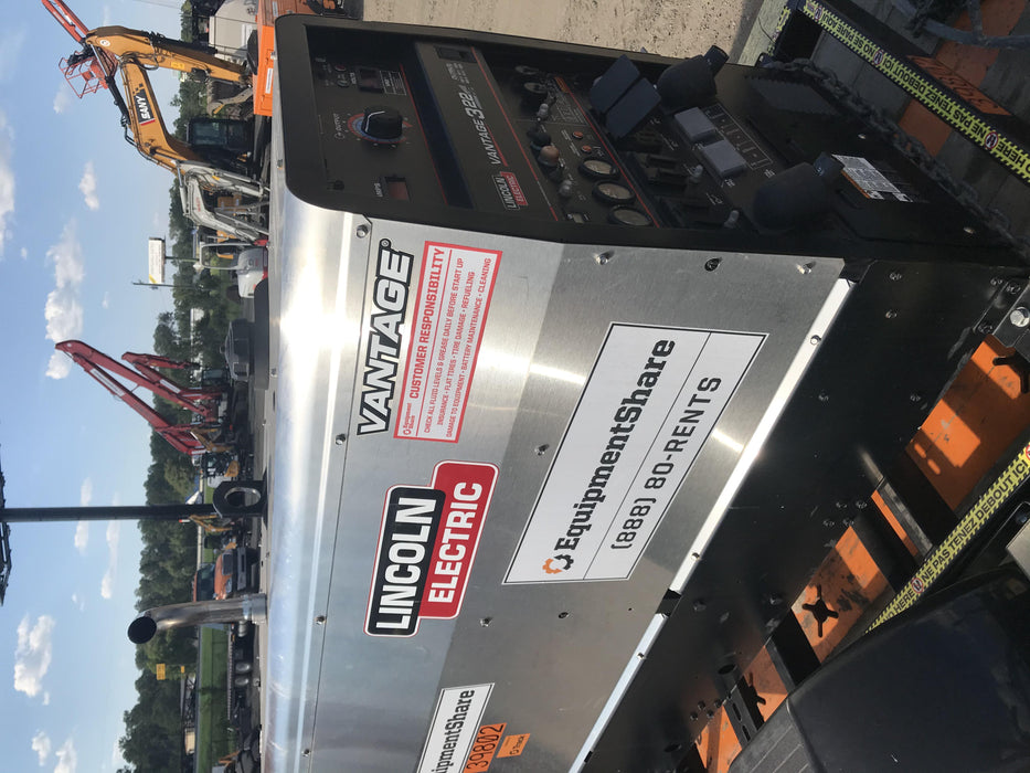 2019 Lincoln Electric Vantage 322 Welder Ready-Pak 3, Two wheel trailer, Fender and Light kit, Cable Rack