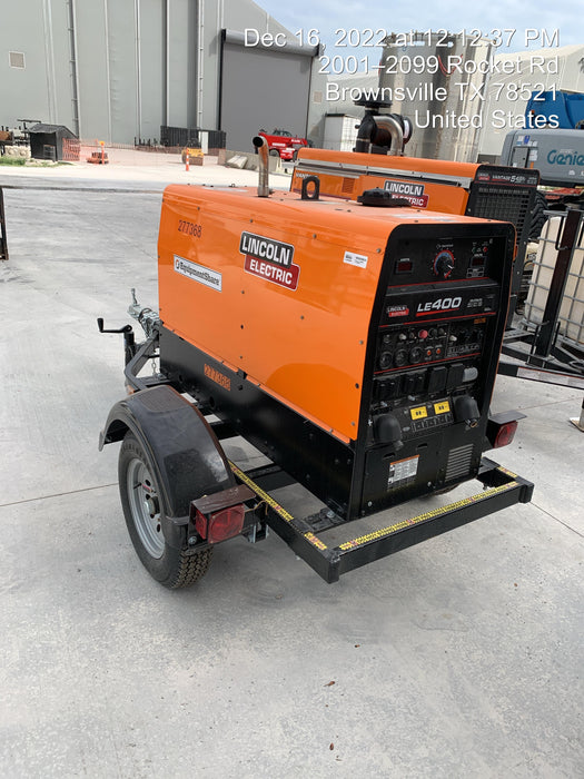 2022 Lincoln Electric LE400 Kubota V1505, Trlr, Cable Rack, Light Kit, ES Decals, T3