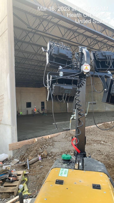 2022 Allmand NLV3GR (4) LED Light Fixture 350W, 23' Vertical Mast, 3kW Prime, Towable, Deep Sea L401, Leveling Jacks, Yanmar T4F 5.8hp