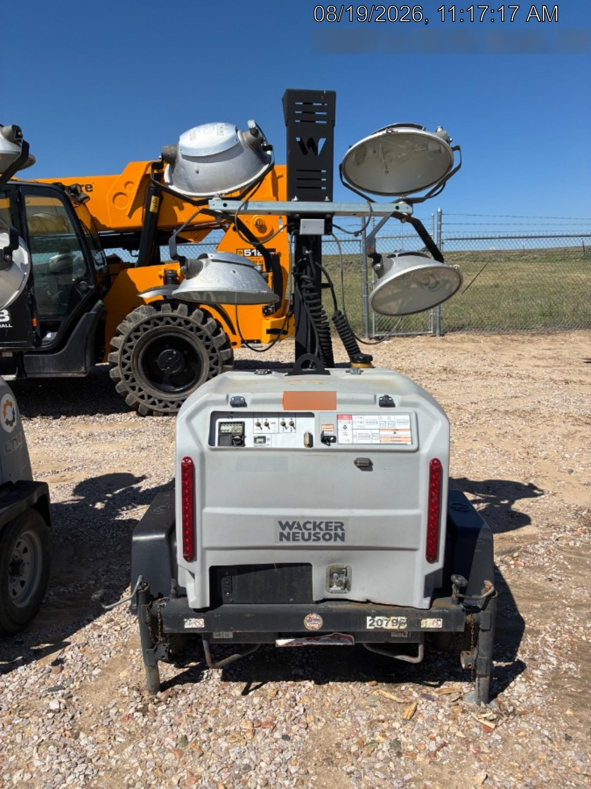 2018 Wacker Neuson LTV6L-MH Wacker Neuson LTV6L Mobile Light Tower w/Fuel Level Sensor Installed