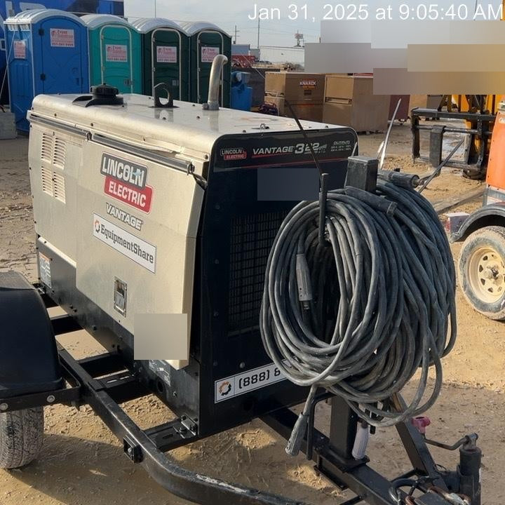 2019 Lincoln Electric Vantage 322 Welder Ready-Pak 3, Two wheel trailer, Fender and Light kit, Cable Rack