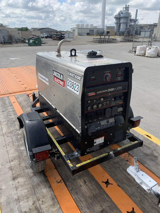 2019 Lincoln Electric Vantage 322 Welder Ready-Pak 3, Two wheel trailer, Fender and Light kit, Cable Rack