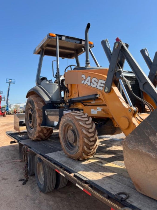 2019 Case 570N EP Canopy, 4WD, GP Front Bucket, Dual Tilt Cylinder, 84" Box Blade w/ Scarifier, Wheel Weights, Beacon