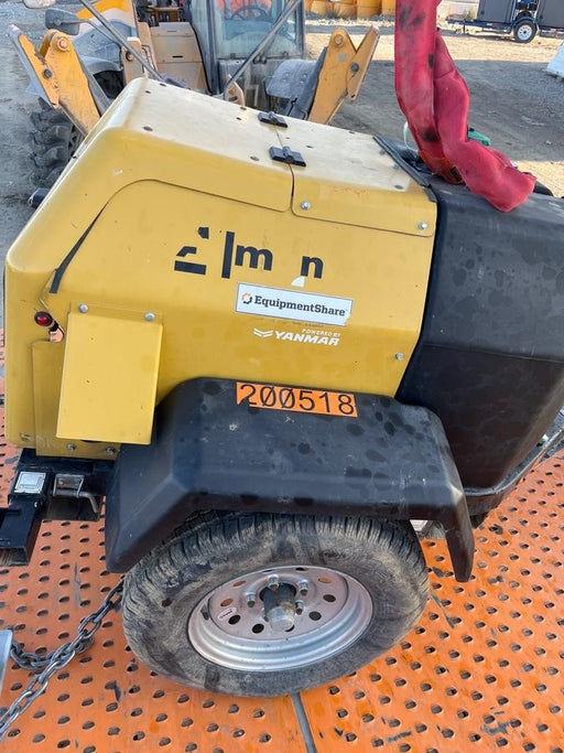 2022 Allmand NLV3GR (4) LED Light Fixture 350W, 23' Vertical Mast, 3kW Prime, Towable, Deep Sea L401, Leveling Jacks, Yanmar T4F 5.8hp