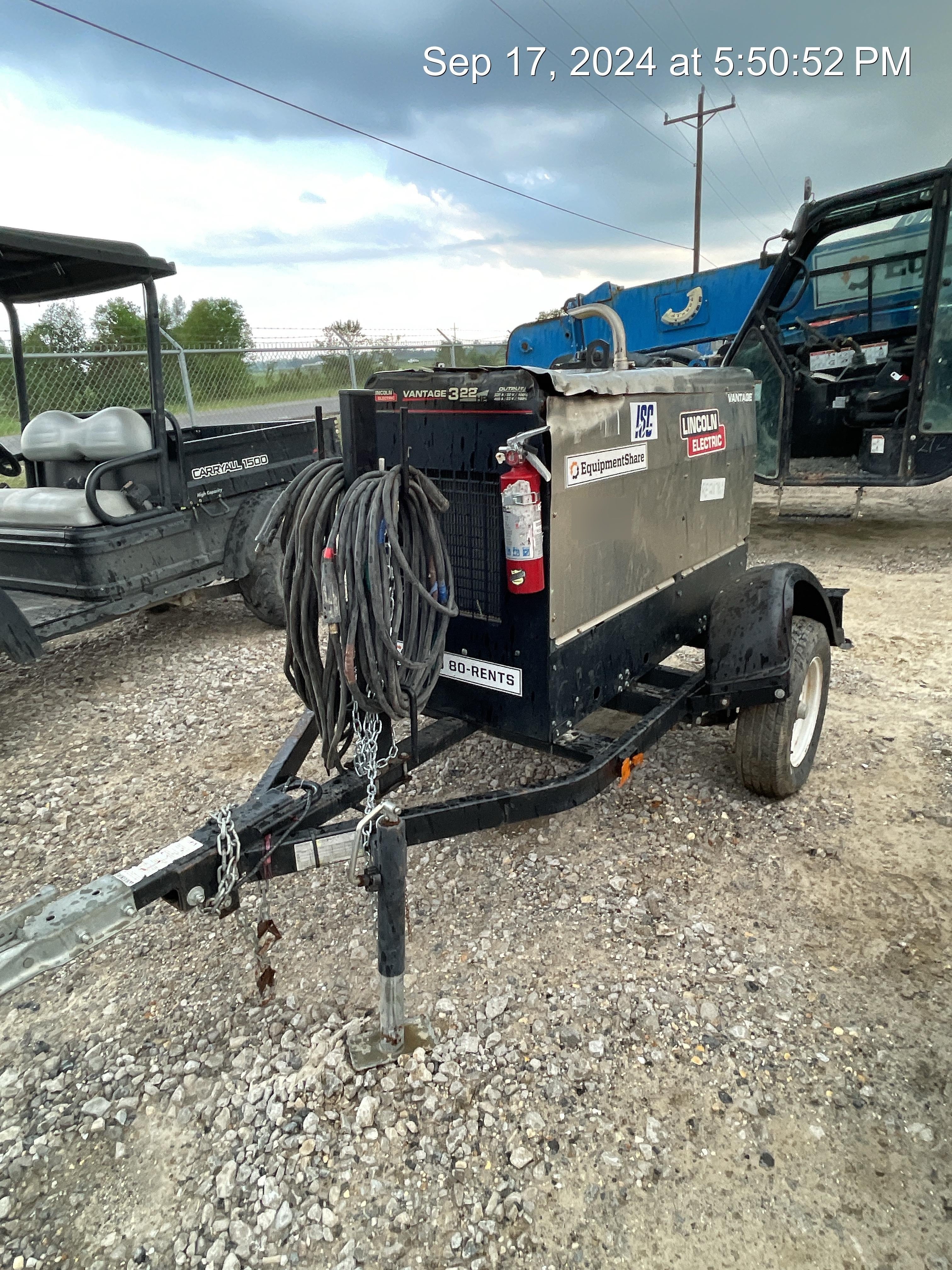 2020 Lincoln Electric Vantage 322 Welder Ready-Pak 3, w/ GPS & Decals (includes trailer, cable rack, fender light kit)