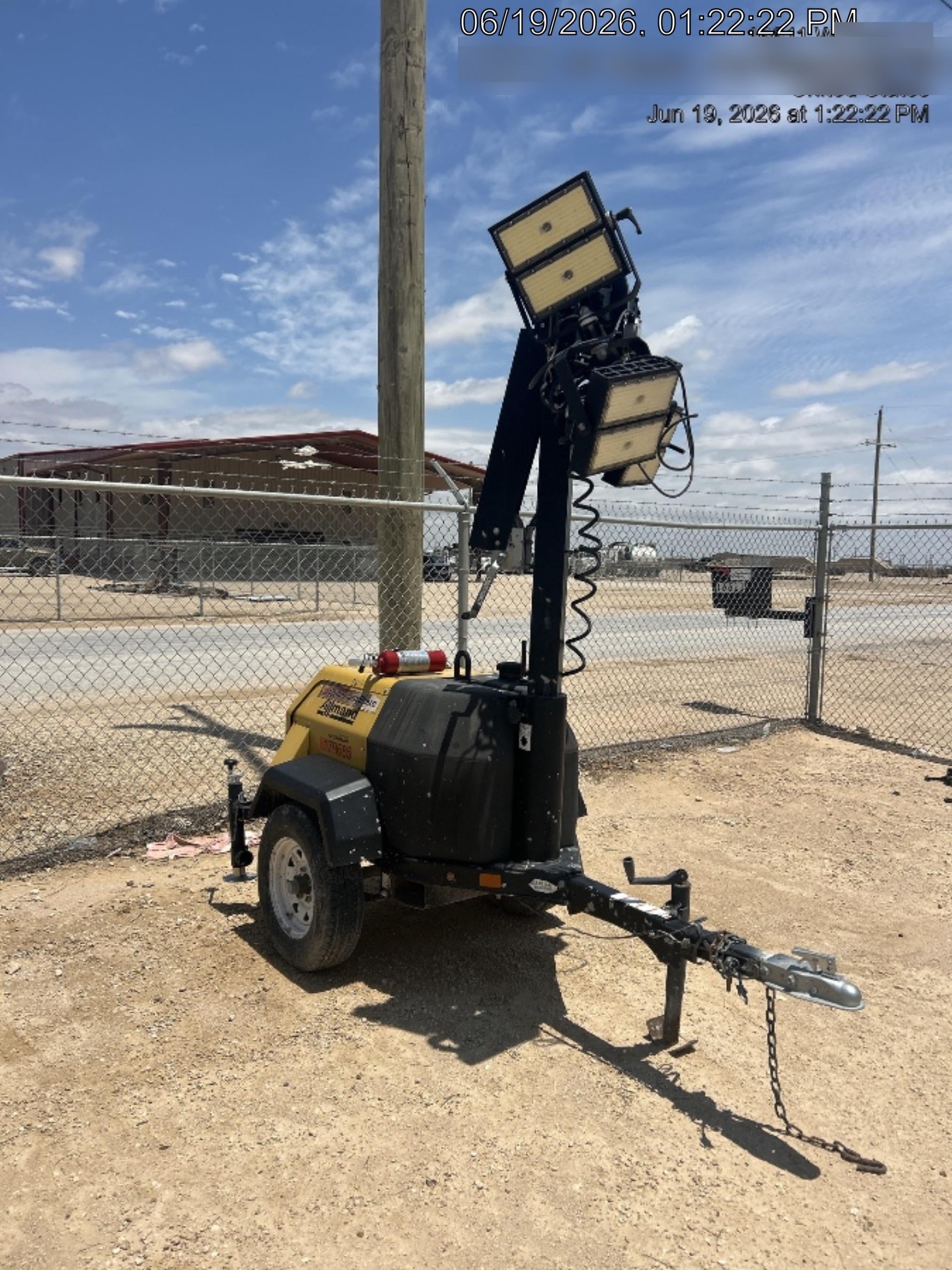 Allmand NLV3GR (4) LED Light Fixture 350W, 23' Vertical Mast, 3kW Prime, Towable, Deep Sea L401, Leveling Jacks, Yanmar T4F 5.8hp