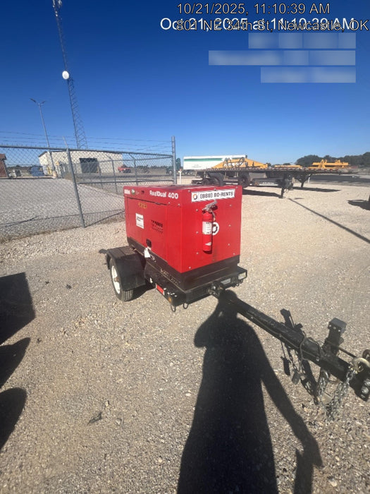 2022 Shindaiwa DGW400MDL Kubota D902 Engine, 23 HP, Dual Op Welder, Wire, Arc, Droop Stick, Tig, and CC Stick Functionality, Simulphase, 3 Phase and 1 Phase Gen Output, Single Axle NB Trlr, Slr Trckl Chrg 12V 12W, Fire Ext