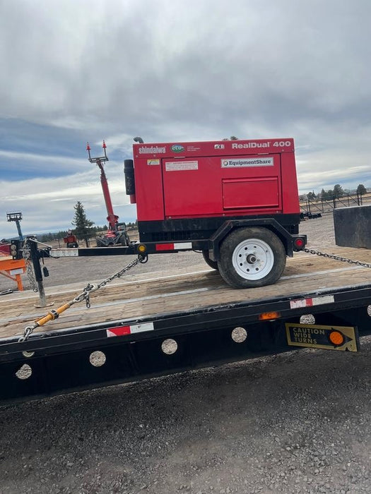 2022 Shindaiwa DGW400MDL Kubota D902 Engine, 23 HP, Dual Op Welder, Wire, Arc, Droop Stick, Tig, and CC Stick Functionality, Simulphase, 3 Phase and 1 Phase Gen Output, Single Axle NB Trlr, Slr Trckl Chrg 12V 12W, Fire Ext