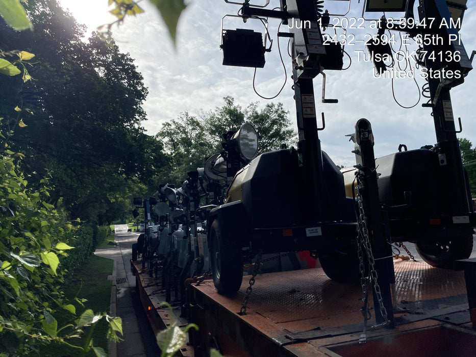 2022 Allmand NLV3GR (4) LED Light Fixture 350W, 23' Vertical Mast, 3kW Prime, Towable, Deep Sea L401, Leveling Jacks, Yanmar T4F 5.8hp