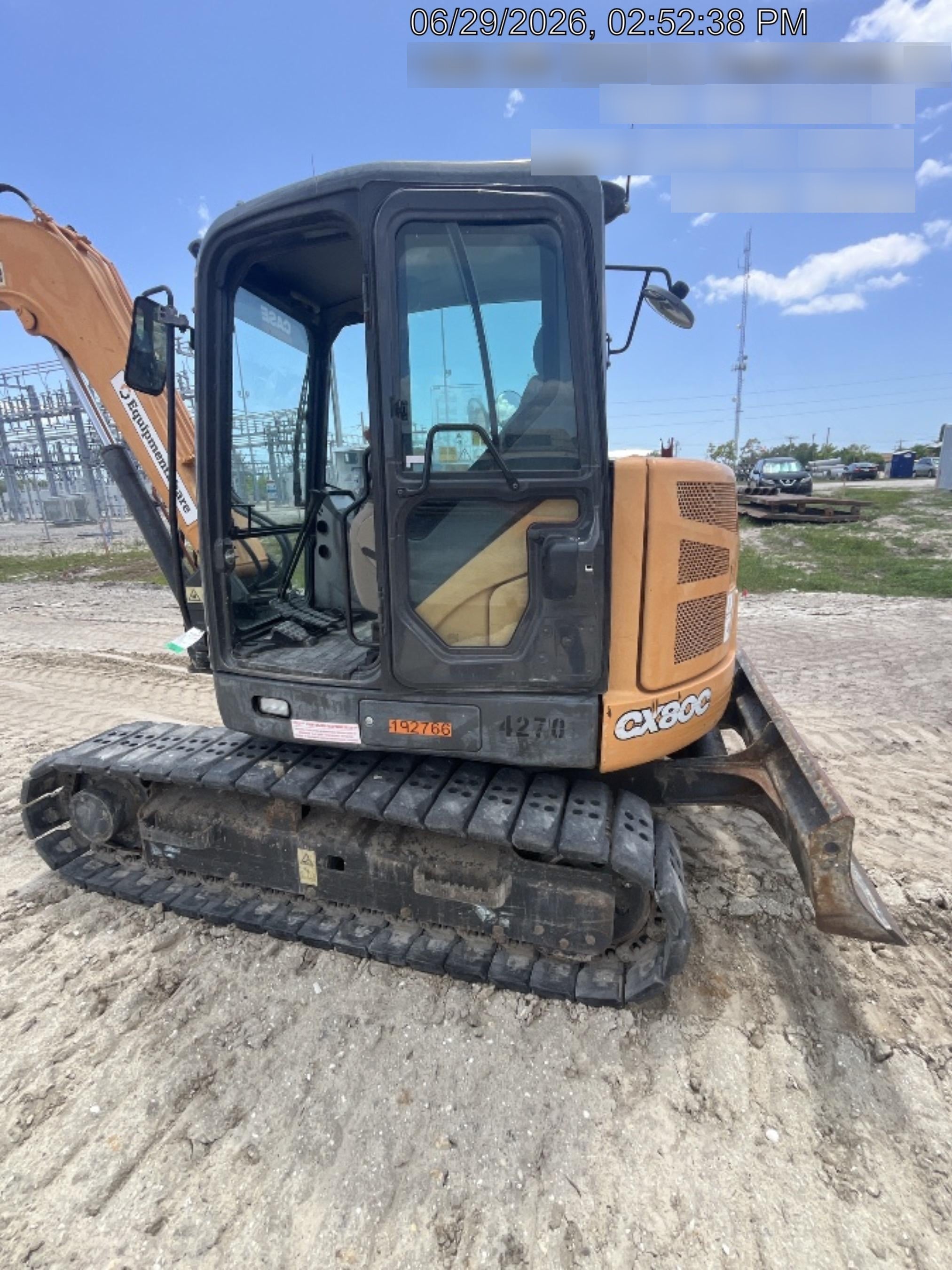 2018 Case CX80C CLOSED CAB, A/C, RUBBER TRACKS PADS, 7'-2" ARM