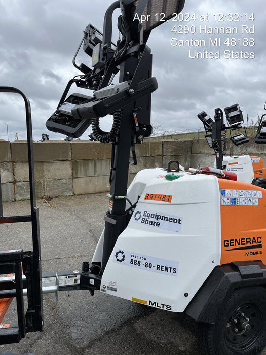 2024 Generac MLT2 Diesel, Flex Switch 120V Input, Powerzone Controller, 
(4) 320W LED Lights, 4kW Generator, 39.9 Gal Fuel Tank, 2" Ball, T3