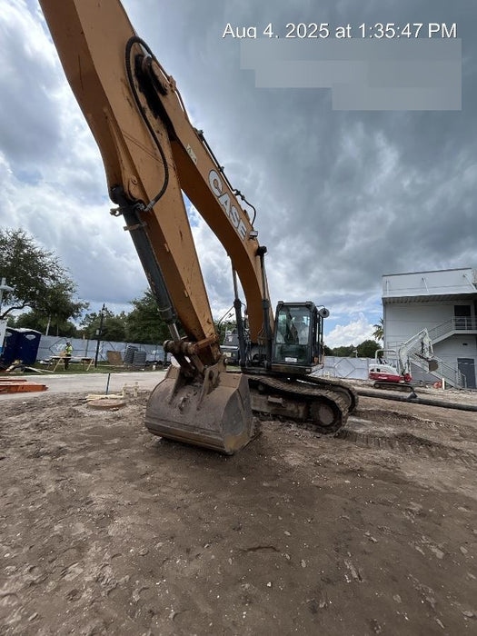 2017 Case CX350D CAB A/C, 13'-3" ARM, STEEL TRACKS