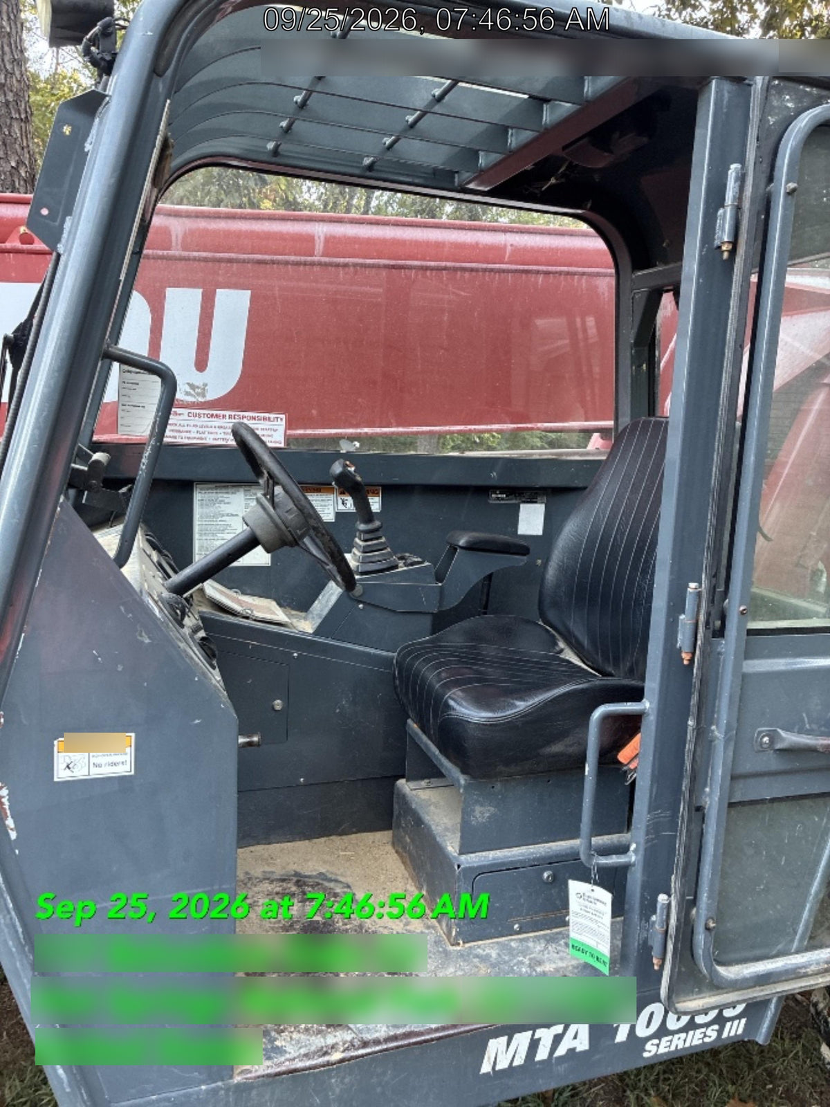2018 Manitou MTA10055 Manitou MTA 10055 w/Open ROPS, Work Lights/Strobe, Aux Hyd, Solid Tires, Lift Hook, 66" Carriage, 60" Forks