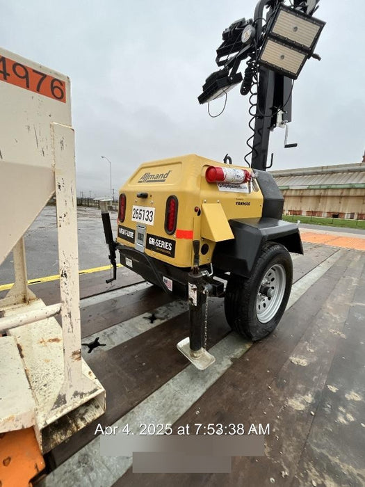 2022 Allmand NLV3GR (4) LED Light Fixture 350W, 23' Vertical Mast, 3kW Prime, Towable, ES Decals, T3