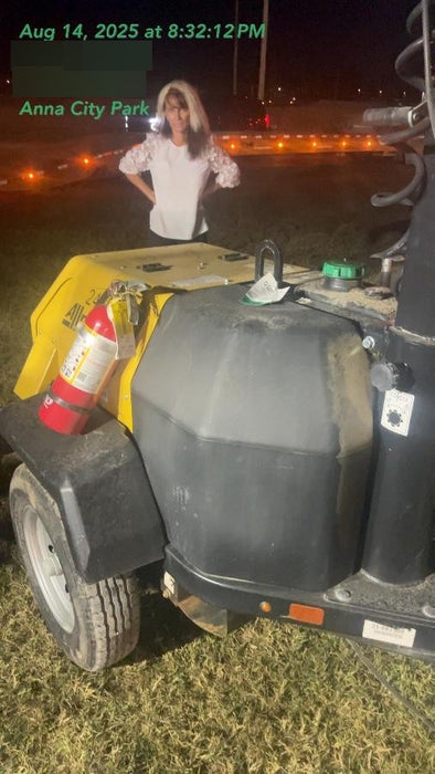 2022 Allmand NLV3GR (4) LED Light Fixture 350W, 23' Vertical Mast, 3kW Prime, Towable, ES Decals, T3