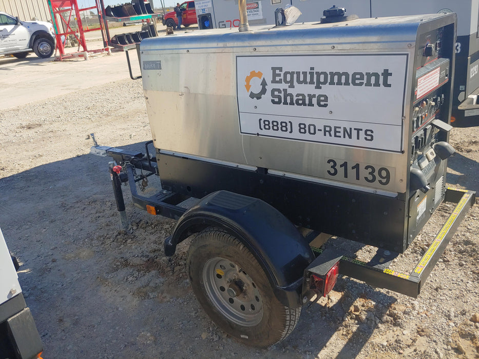 2019 Lincoln Electric Vantage 322 Welder Ready-Pak 3, Two wheel trailer, Fender and Light kit, Cable Rack