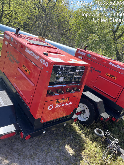 2024 Shindaiwa DGW400MDL Kubota D902 Engine, 23 HP, Dual Op Welder, Wire, Arc, Droop Stick, Tig, and CC Stick Functionality, Simulphase, 3 Phase and 1 Phase Gen Output, Single Axle NB Trlr, Slr Trckl Chrg 12V 12W, Fire Ext