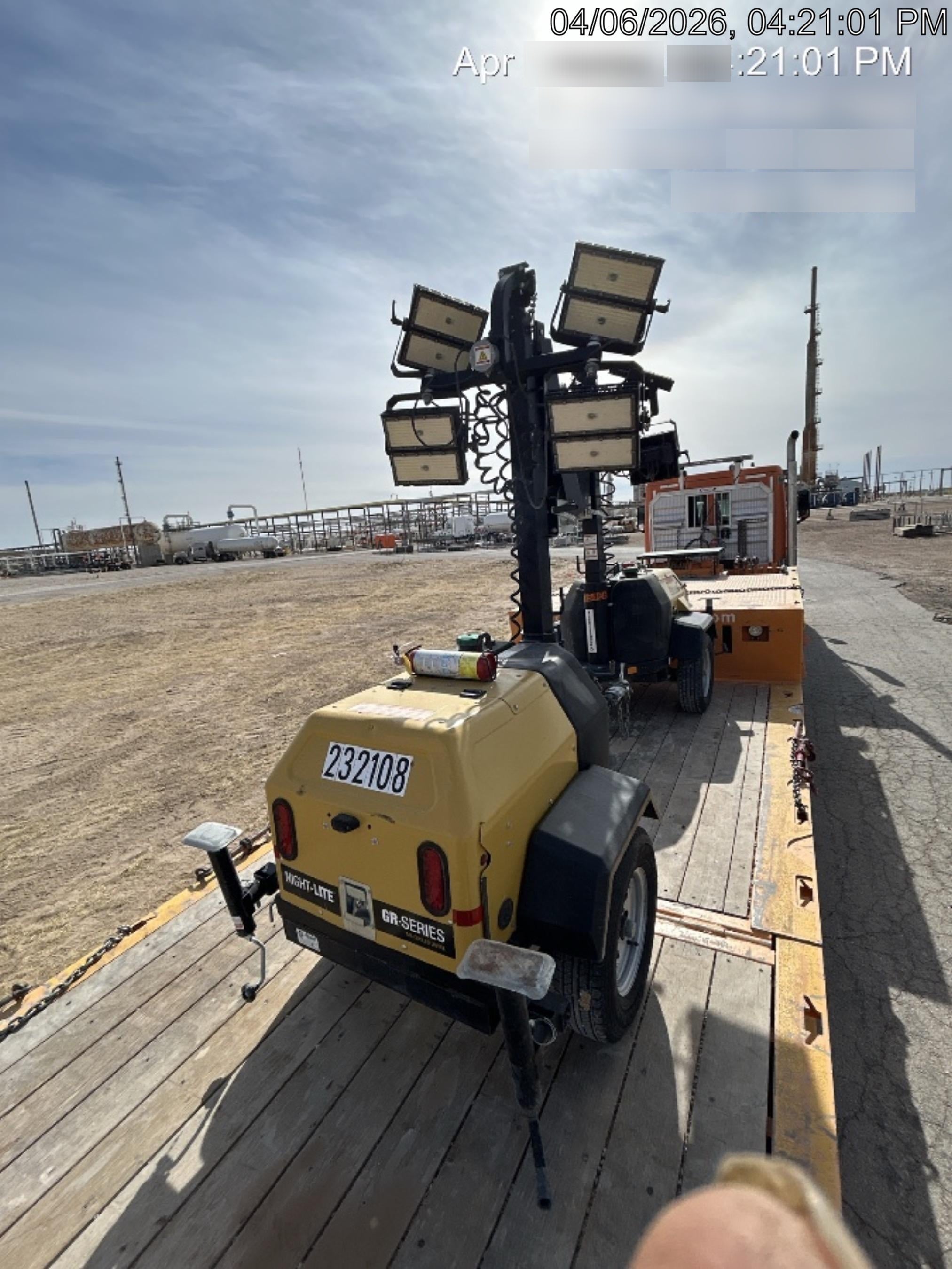 2022 Allmand NLV3GR (4) LED Light Fixture 350W, 23' Vertical Mast, 3kW Prime, Towable, Deep Sea L401, Leveling Jacks, Yanmar T4F 5.8hp