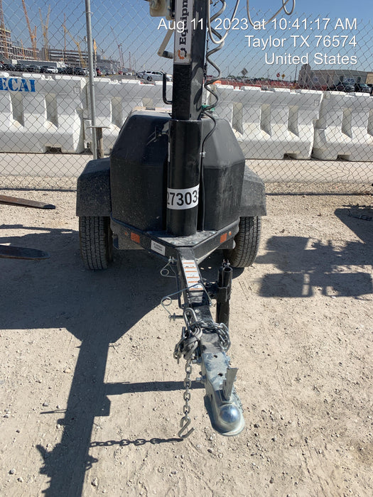 2022 Allmand NLV3GR (4) LED Light Fixture 350W, 23' Vertical Mast, 3kW Prime, Towable, ES Decals, T3