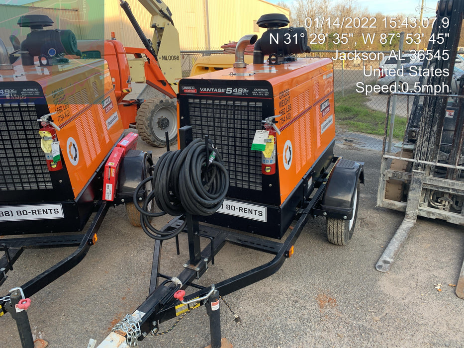 2021 Lincoln Electric Vantage 549X Ready Pak 3, ORANGE (includes trailer, cable rack, fender light kit)