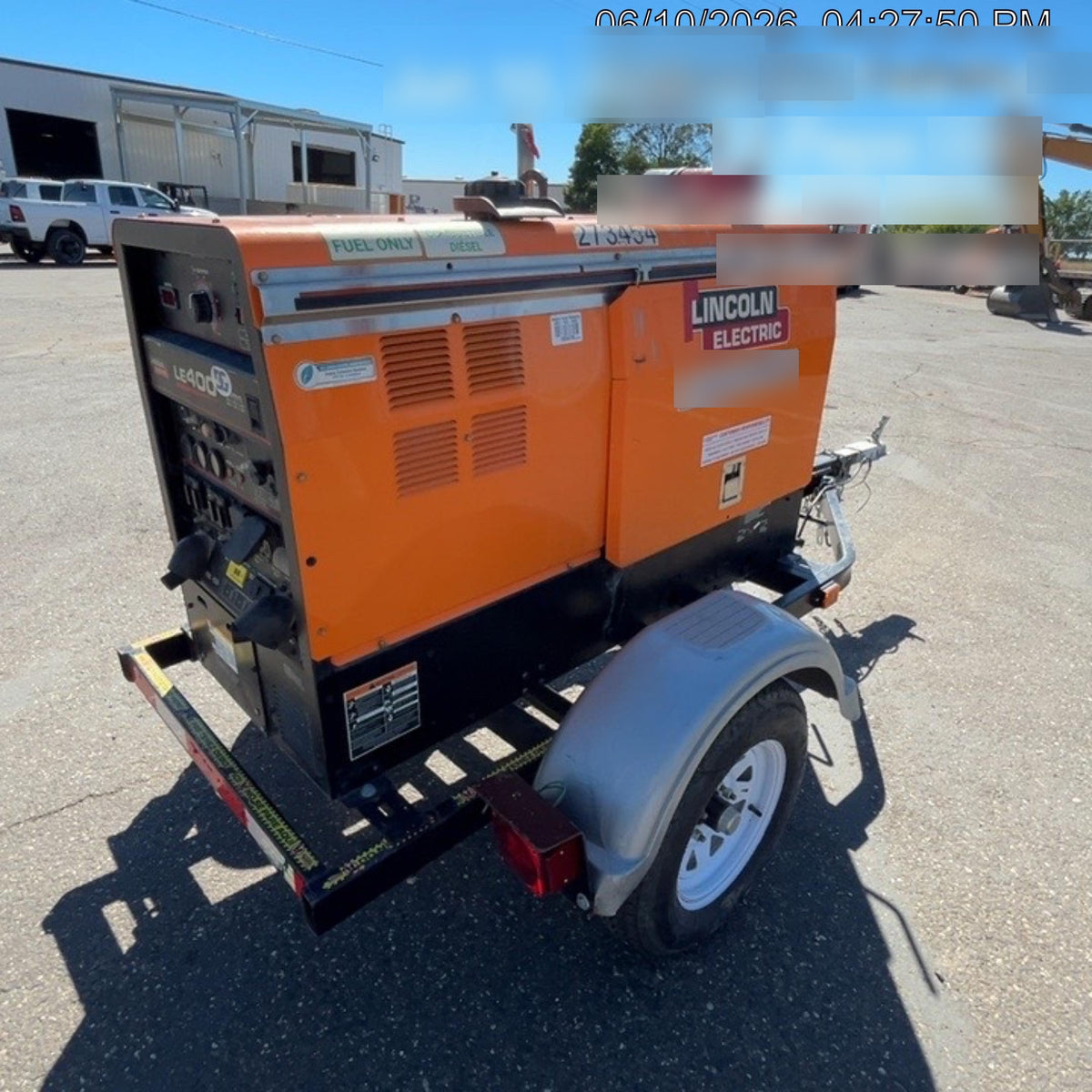 2022 Lincoln Electric LE400 Kubota V1505, Trlr, Cable Rack, Light Kit, ES Decals, T3