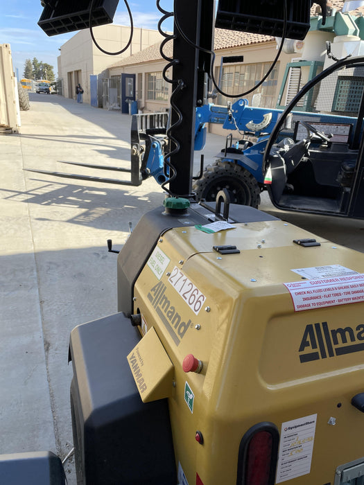 2022 Allmand NLV3GR (4) LED Light Fixture 350W, 23' Vertical Mast, 3kW Prime, Towable, ES Decals, T3