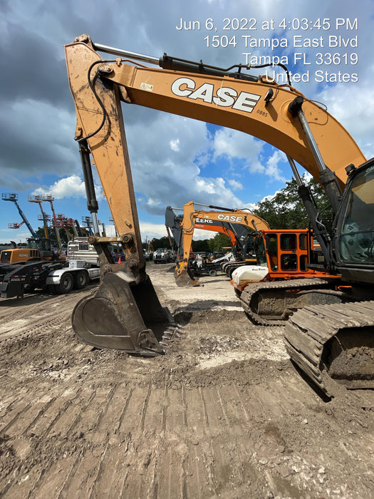 2017 Case CX350D CAB A/C, 13'-3" ARM, STEEL TRACKS