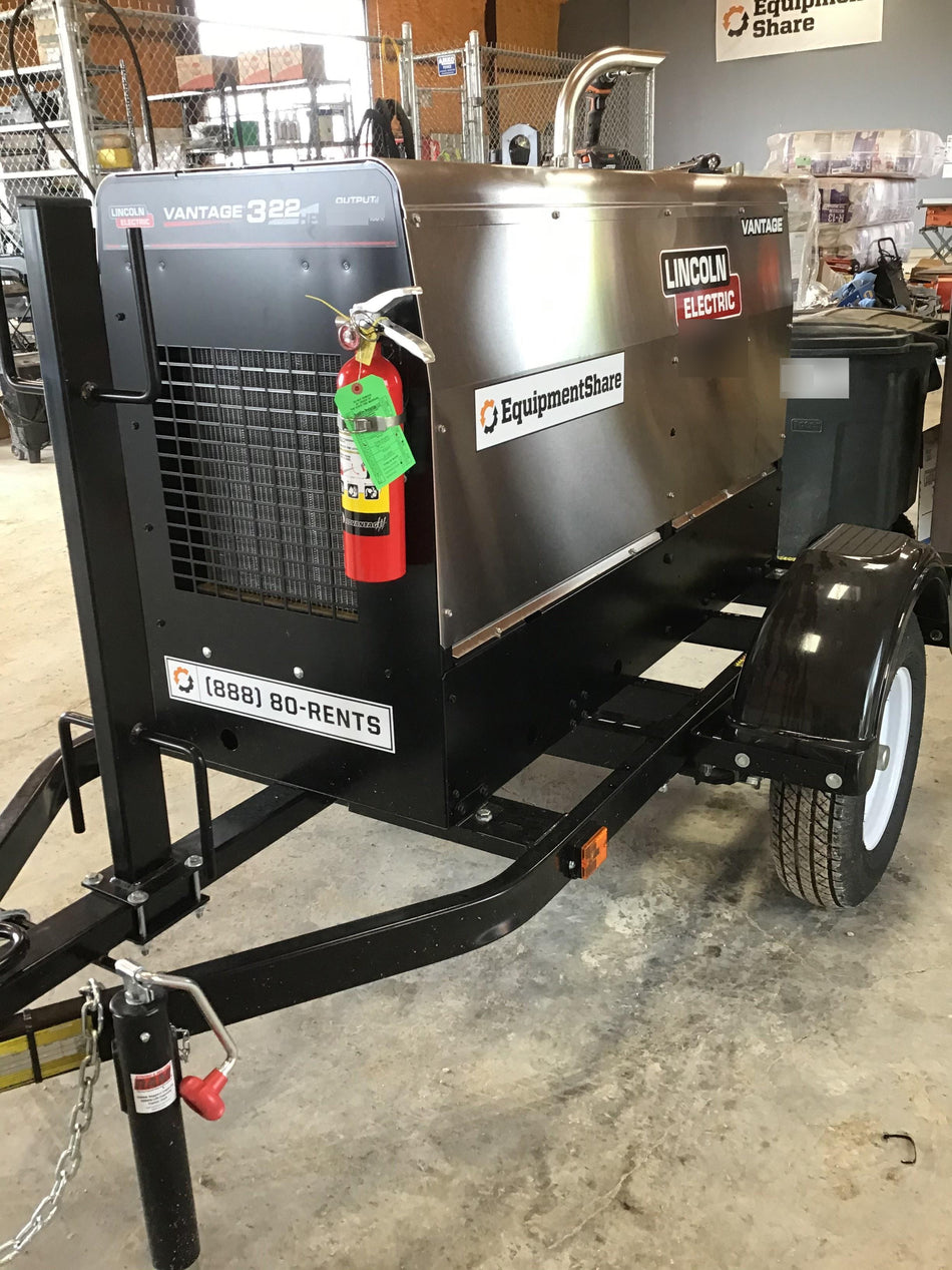 2020 Lincoln Electric Vantage 322 Welder Ready-Pak 3, w/ GPS & Decals (includes trailer, cable rack, fender light kit)