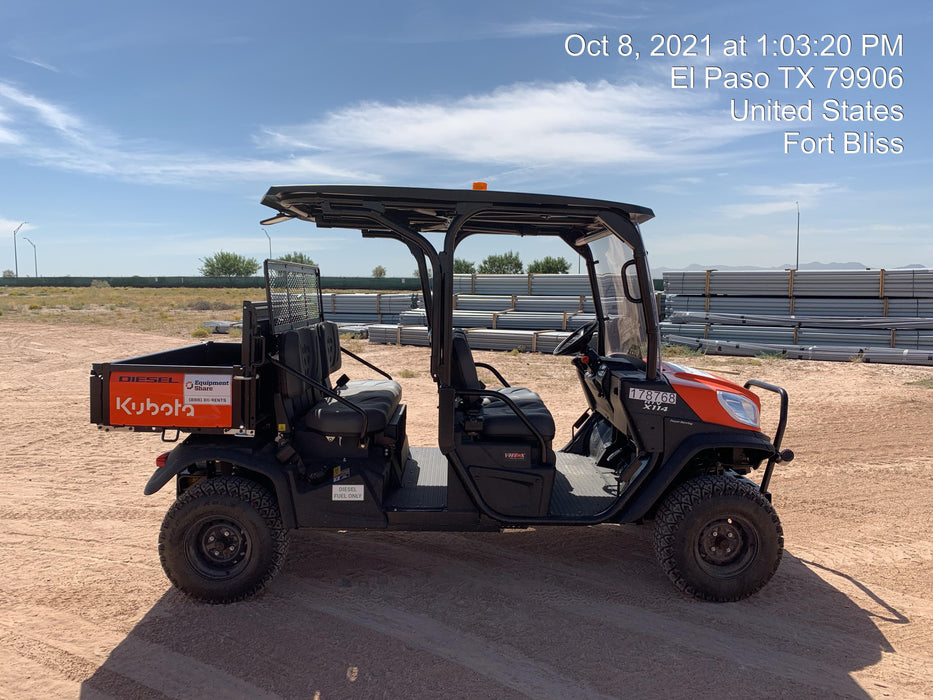2021 Kubota RTV-X1140W-H Plastic Canopy, Windshield Acrylic Clear, LED Strobe Light, Wire Harness Kit, Back up Alarm