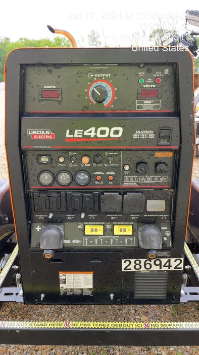 2022 Lincoln Electric LE400 Kubota V1505, Trlr, Cable Rack, Light Kit, ES Decals, T3