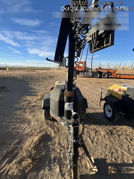 2022 Allmand NLV3GR (4) LED Light Fixture 350W, 23' Vertical Mast, 3kW Prime, Towable, Deep Sea L401, Leveling Jacks, Yanmar T4F 5.8hp