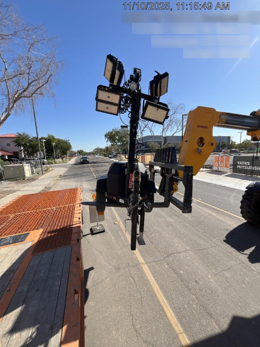 2022 Allmand NLV3GR (4) LED Light Fixture 350W, 23' Vertical Mast, 3kW Prime, Towable, ES Decals, T3