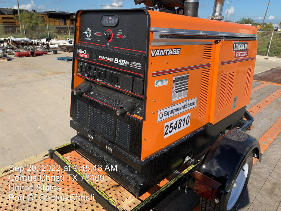 2022 Lincoln Electric Vantage 549X Crosslink Technology, Trailer Mounted