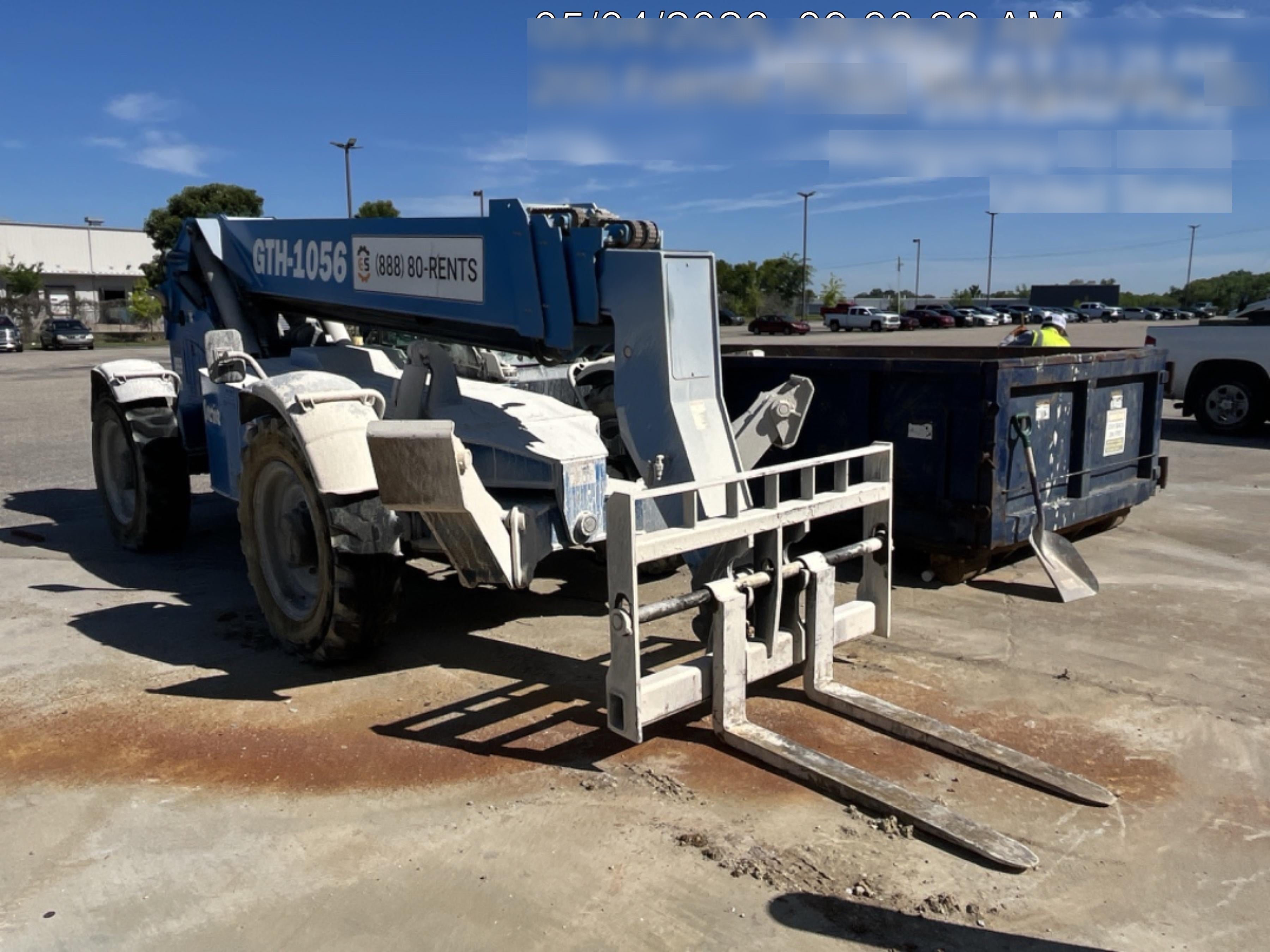 2019 Genie GTH-1056 Cab/Heat/AC, Solid RT Tires, LED Work Lights, Beacon 60" QA Carriage, 60" Forks