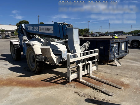 2019 Genie GTH-1056 Cab/Heat/AC, Solid RT Tires, LED Work Lights, Beacon 60" QA Carriage, 60" Forks