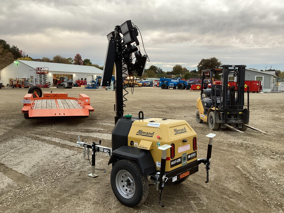 2022 Allmand NLV3GR (4) LED Light Fixture 350W, 23' Vertical Mast, 3kW Prime, Towable, ES Decals, T3