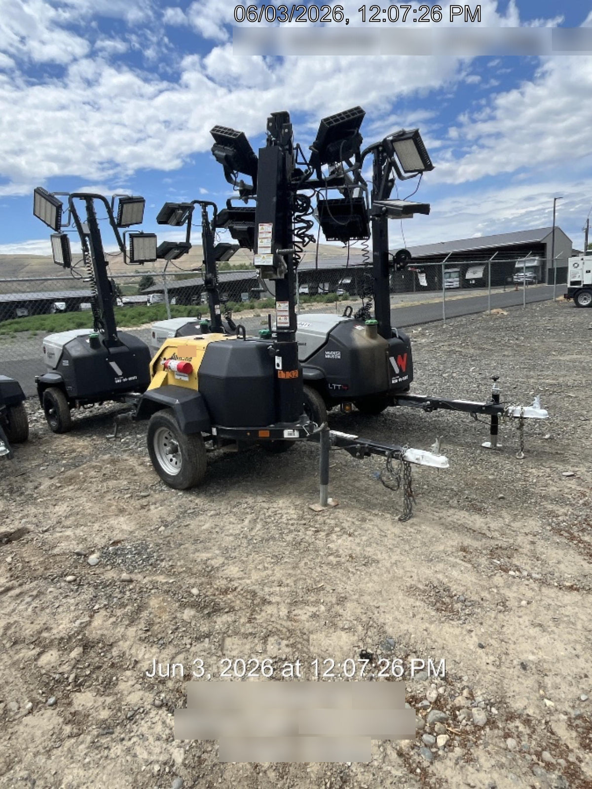2020 Allmand NLV3GR (4) LED Light Fixture 350W, 23' Vertical Mast, 3kW Prime, Towable, Deep Sea L401, Leveling Jacks, Yanmar T4F 5.8hp