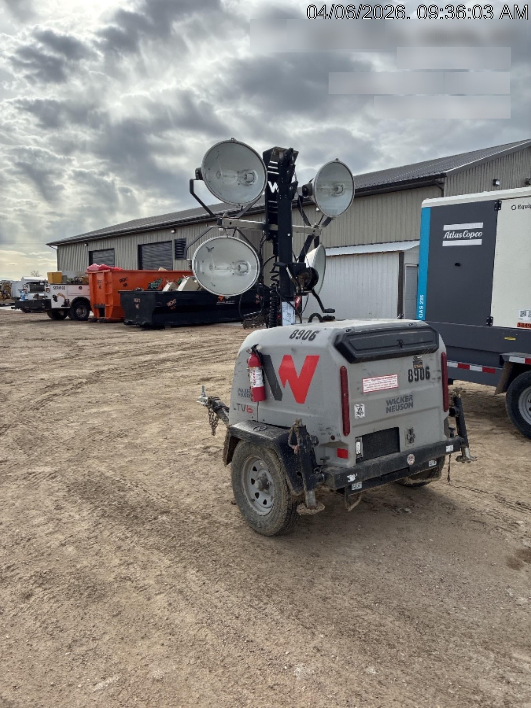2018 Wacker Neuson LTV6L-MH Wacker Neuson LTV6L Towable Light Tower