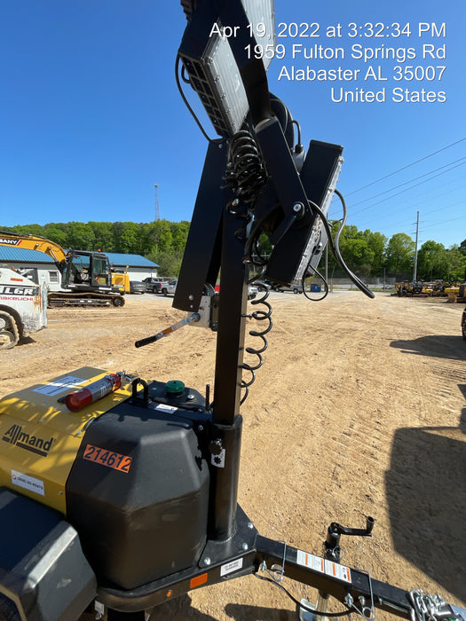 2022 Allmand NLV3GR (4) LED Light Fixture 350W, 23' Vertical Mast, 3kW Prime, Towable, Deep Sea L401, Leveling Jacks, Yanmar T4F 5.8hp