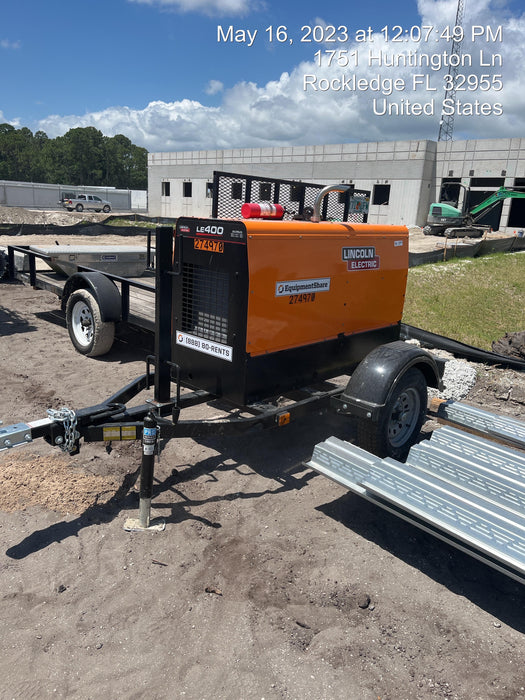 2022 Lincoln Electric LE400 Kubota V1505, Trlr, Cable Rack, Light Kit, ES Decals, T3