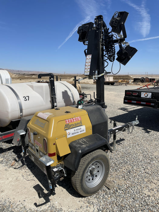 2022 Allmand NLV3GR (4) LED Light Fixture 350W, 23' Vertical Mast, 3kW Prime, Towable, ES Decals, T3