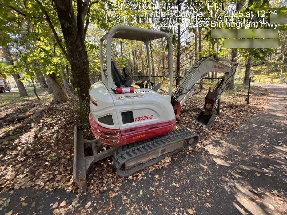 2020 Takeuchi TB235-2R Canopy, Rubber Tracks, Manual TAG QC