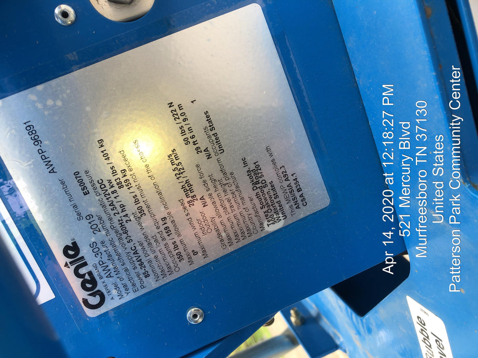 2019 GENIE AWP-30S