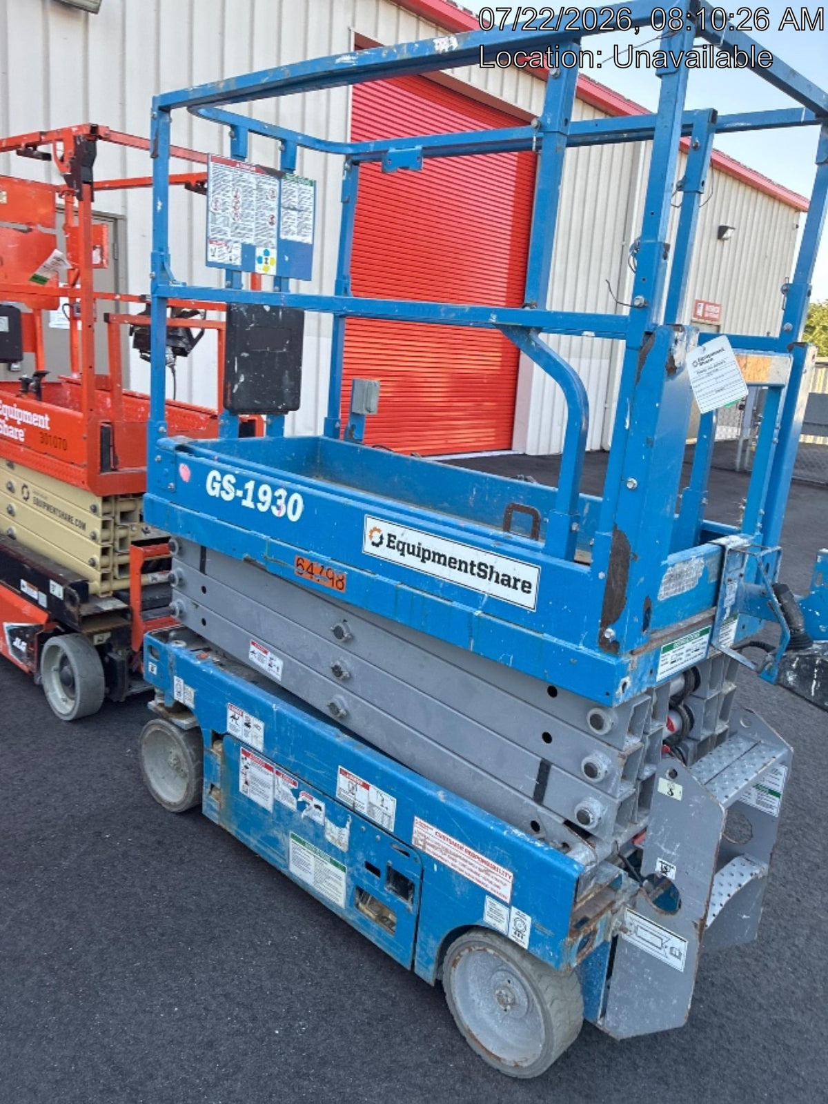 2020 Genie GS-1930 Solid Non Marking Tires, Beacon, Folding rails with half height swing gate
