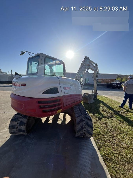 2019 Takeuchi TB290 Cab, AC, Rubber Tracks, Dozer Blade, Travel Alarm, Control Pattern Change Valve, Auxiliary Hydraulics w/18" Quick Coupler Bucket with teeth, 6.2 cu. ft. capacity/24" Quick Coupler Bucket with teeth, 8.6 cu. ft. capacity/36" Quick Coupler Bucket with teeth, 13.4 cu. ft. capacity, Quick Coupler, Hydraulic Thumb Installed