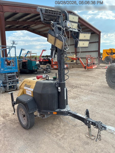 2022 Allmand NLV3GR (4) LED Light Fixture 350W, 23' Vertical Mast, 3kW Prime, Towable, Deep Sea L401, Leveling Jacks, Yanmar T4F 5.8hp