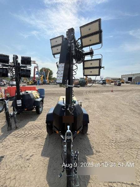 2022 Allmand NLV3GR (4) LED Light Fixture 350W, 23' Vertical Mast, 3kW Prime, Towable, ES Decals, T3