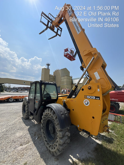 2020 JCB 509-42 Cab/Heat/Air, Solid Tires, Work Lights, Beacon, Aux Hydraulics, Back up Alarm, Lifting Eye, ES Decals