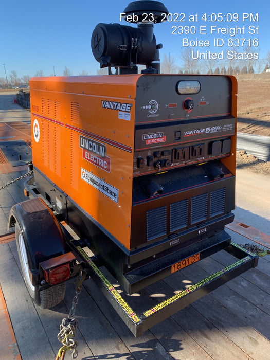 2021 Lincoln Electric Vantage 549X Ready Pak 3, ORANGE (includes trailer, cable rack, fender light kit)