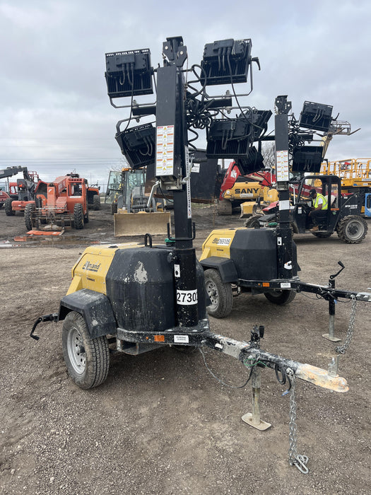 2022 Allmand NLV3GR (4) LED Light Fixture 350W, 23' Vertical Mast, 3kW Prime, Towable, ES Decals, T3